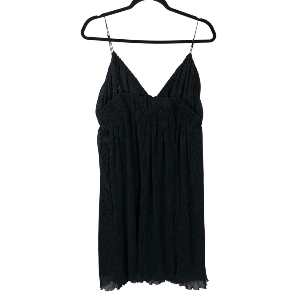 Abercrombie & Fitch Womens Plisse Ruched Babydoll‎ Mini Dress Size XL Tall Black - Picture 3 of 14